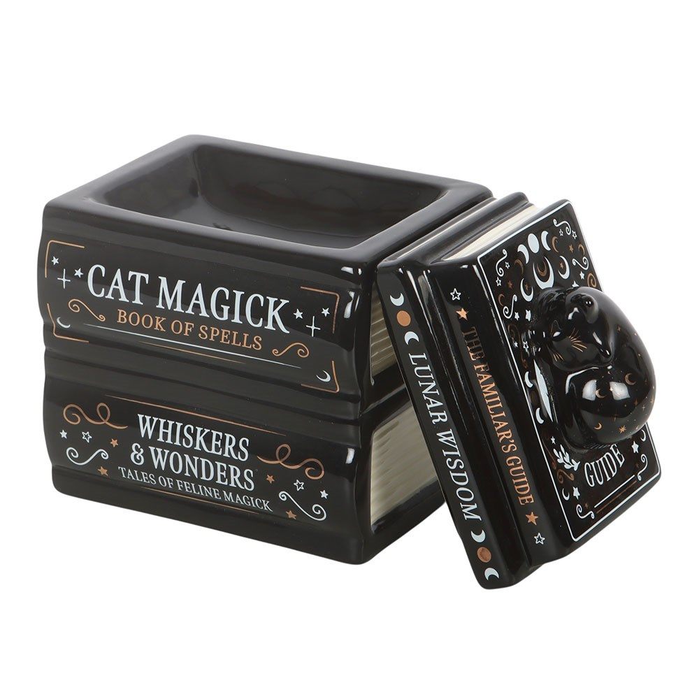 Something Different - Black Cat Book Stack with Cat BrÃ»leur fioul - Noir